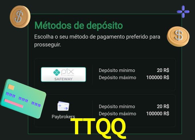 O cassino TTQQ oferece uma grande variedade de métodos de pagamento